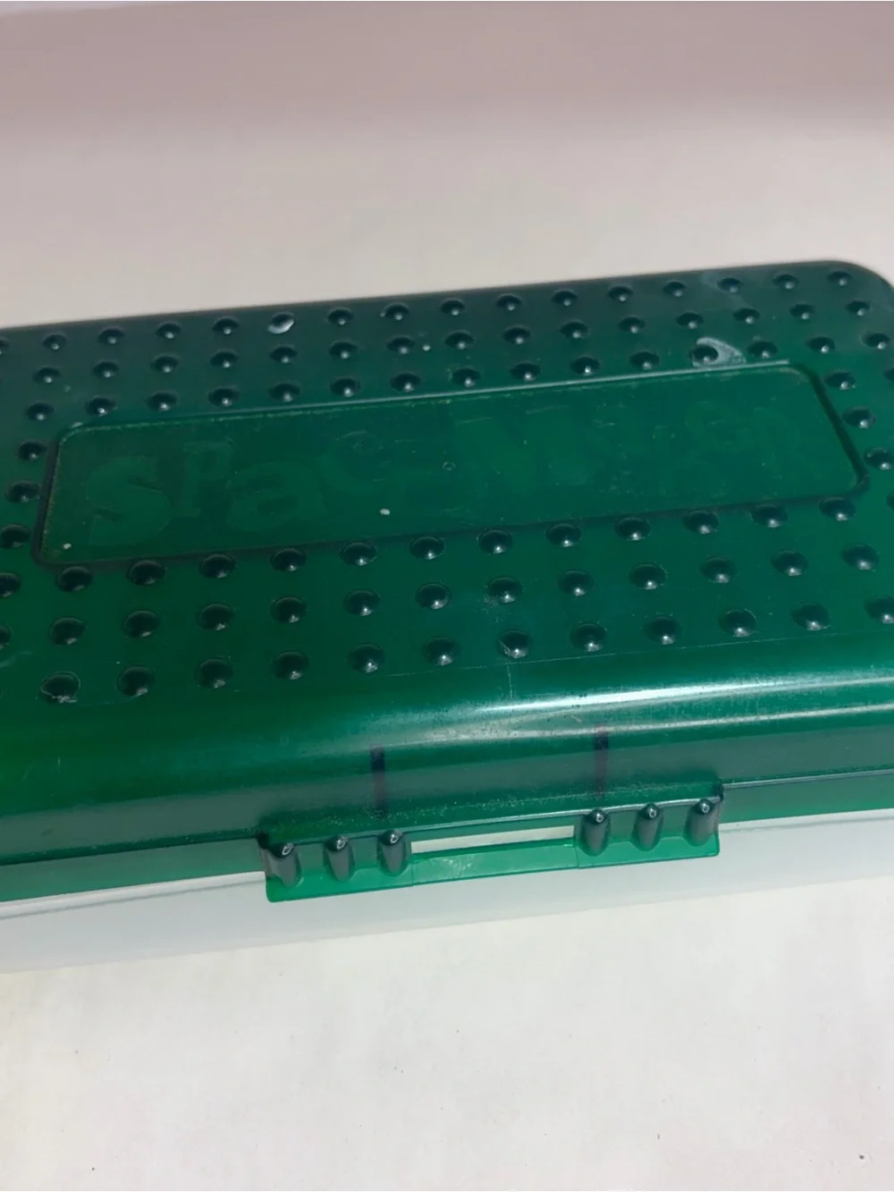 Spacemaker Pencil Box Green 90's Plastic Storage Case School Crafts